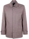 Fay Houndstooth Button-fastening Jacket In Brown