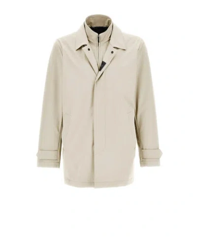 Fay Morning Coat In Jersey Stretch In Neutral