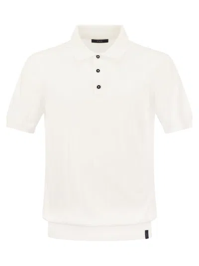 Fay Men Knitted Polo Shirt In White