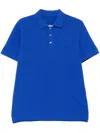 Fay Collar Polo Slits Short Sleeves In Blue