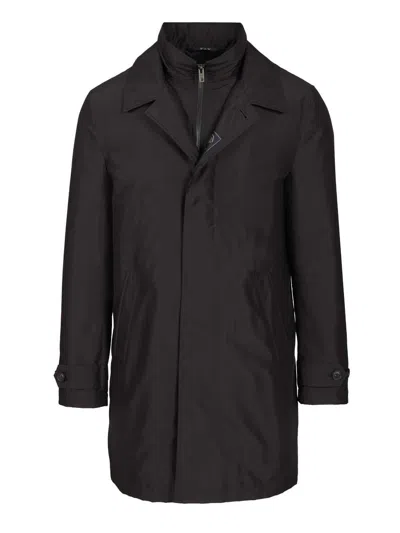 Fay Men "morning" Coat In Black