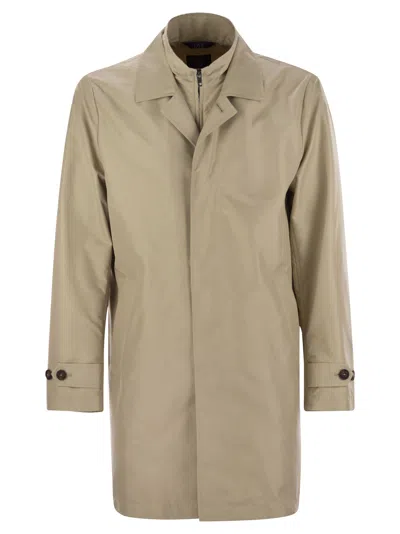 Fay Men Morning Coat In Technical Cotton In Beige
