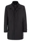 Fay Men Morning Coat In Technical Poplin In Black