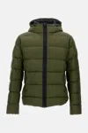 Fay Double-front Nylon Down Jacket In Green