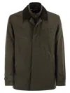 Fay Men Short Morning Raincoat In Cotton And Nylon Faille In Green
