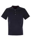 Fay Men Short-sleeved Cotton Polo Shirt In Blue