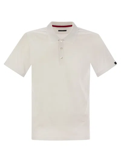 Fay Short Sleeved Cotton Polo Shirt In White