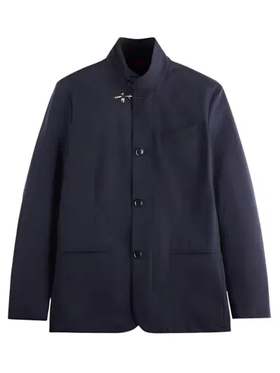 Fay Men's Stand Collar Button Front Jacket In Navy