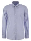 Fay Men Stretch Cotton Shirt In Blue