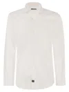 Fay Men Stretch French Collar Shirt In White