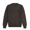 Fay Round-neck Pullover In Wool In Brown