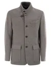 Fay Men Wool Pea Coat In Gray