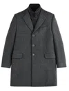 Fay Tailored Three-button Coat With Herringbone Pattern And Padded Insert In Brown