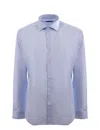 Fay Men Stretch Cotton Shirt In Blue