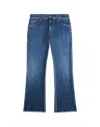 Fay Denim Blue Skinny Jeans With Frayed Hem In Blue