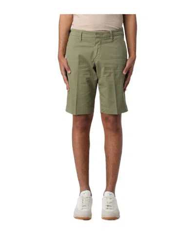 Fay Mid-rise Poplin Chino Shorts In Green