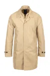 Fay Mid-thigh Minimalist Coat With Classic Collar In Brown