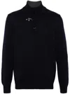 Fay High Neck Sweater In Blue