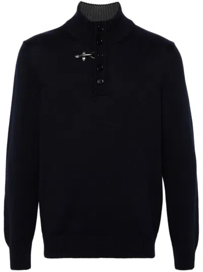 FAY FAY MIDNIGHT BLUE HIGH NECK SWEATER