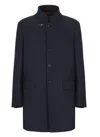 Fay Single-breasted Coat In Blue