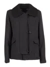 Fay Three-hook Wool Jacket With Removable Ribbed Collar And Iconic Closure In Multi