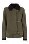Fay Women 3 Ganci Canvas Caban Jacket In Military Green