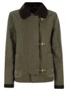 Fay Women 3 Ganci Canvas Caban Jacket In Military Green