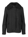 Fay Three-hook Wool Jacket With Removable Ribbed Collar And Iconic Closure In Black