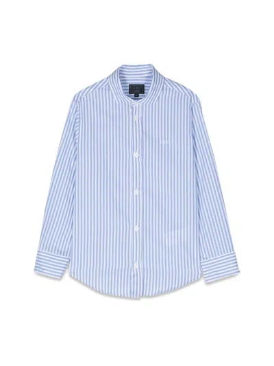 Fay Mini Boys Cotton Shirt In Blue