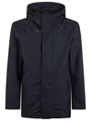 Fay Minimalist Black Polyester Jacket With Hood In Black