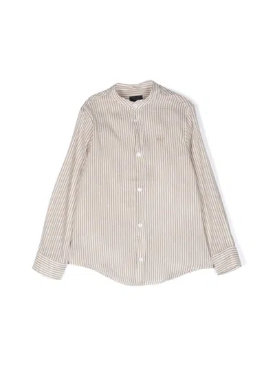 Fay ml Striped Shirt In Neutral