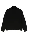 Fay Mock-neck Wool-cashmere Blend Jumper In 蓝色