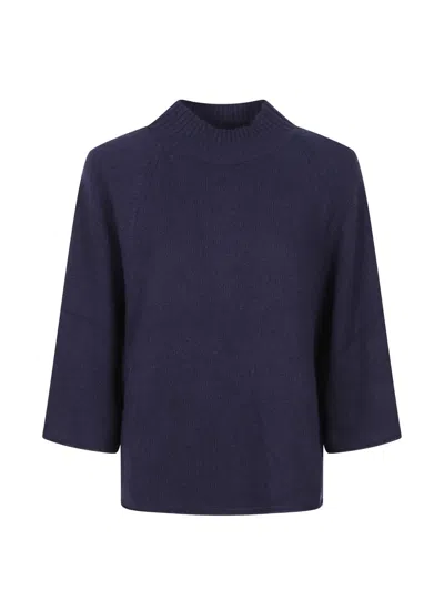 Fay Mock-neck Raglan-sleeve Sweater In Blue