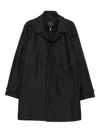 Fay Modern Black Coat With Concealed Zipper In Black