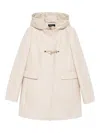 Fay Ivory Short Coat With Tailored Silhouette And Minimalist Design In Neutral