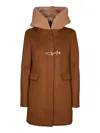 Fay Toggle Coat Db Front Teddy In Brown