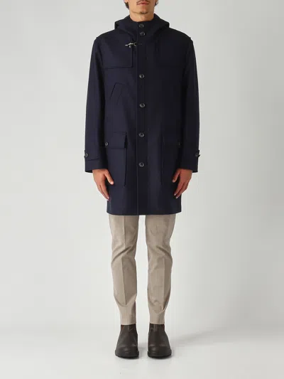 Fay Montgomery Sfoderato In Panno Di Lana E Cashmere. Comfort-fit. Coat In Blue