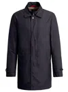 Fay Blue Nylon Morning Raincoat In Black