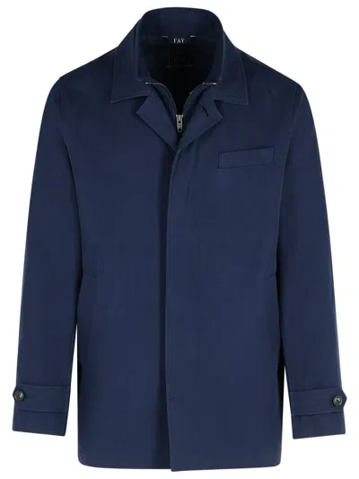FAY FAY 'MORNING' BLUE COTTON JACKET MEN