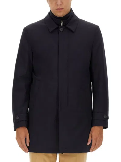 Fay Morning Single-breasted Coat In Blue
