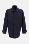 Fay Morning Coat In Jersey Stretch In Blue