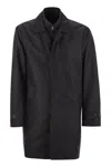 Fay Blue Nylon Morning Raincoat In Night Blue