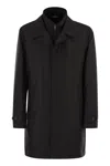 Fay Men Morning Coat In Technical Poplin In Black
