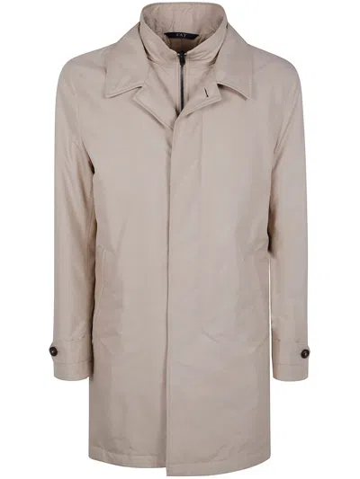 Fay Morning Coat In Technical Poplin In Neutral