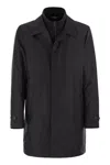 Fay Men Morning Coat In Technical Poplin In Black