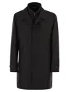 Fay Men Morning Coat In Technical Poplin In Black