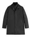 Fay Minimalist Black Morning Coat With Concealed Closure And Quilted Interior In Gray