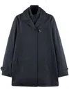 Fay Morning Coat In Technical Poplin In Blue