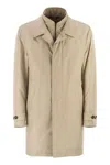 Fay Men Morning Coat In Technical Poplin In Brown