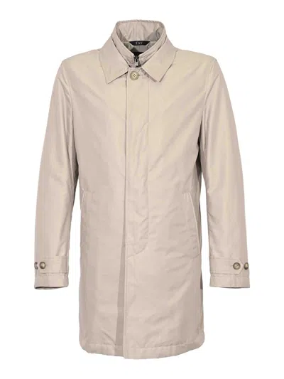 Fay Morning Coat In Technical Poplin In Gray